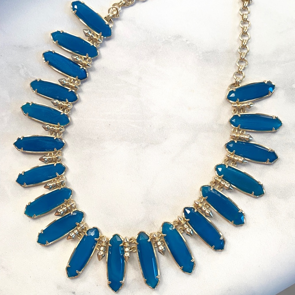 Kendra Scott Gabriella Necklace Teal Agate & Gold